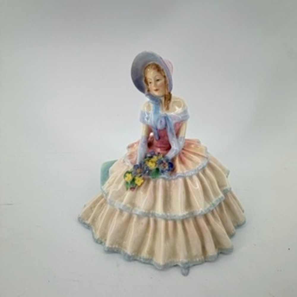Royal Doulton Day Dreams Figurine HN 1731 Pink Blue Tiered Dress Made in England
